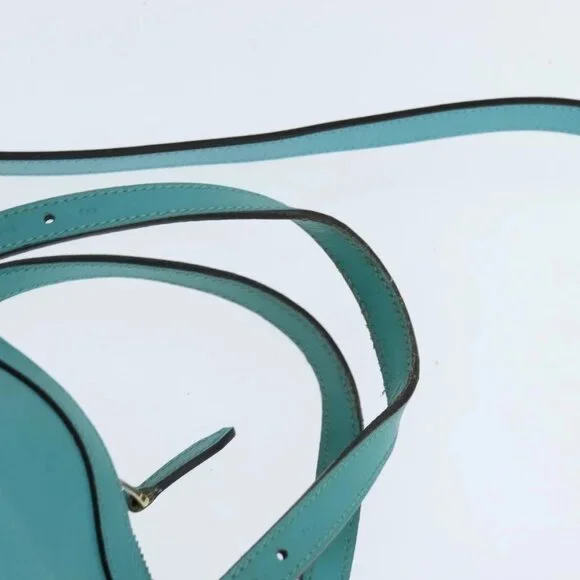 GUCCI Hand Bag Leather 2way Turquoise Blue Gold 309614 Auth 149064 - Picture 8 of 16